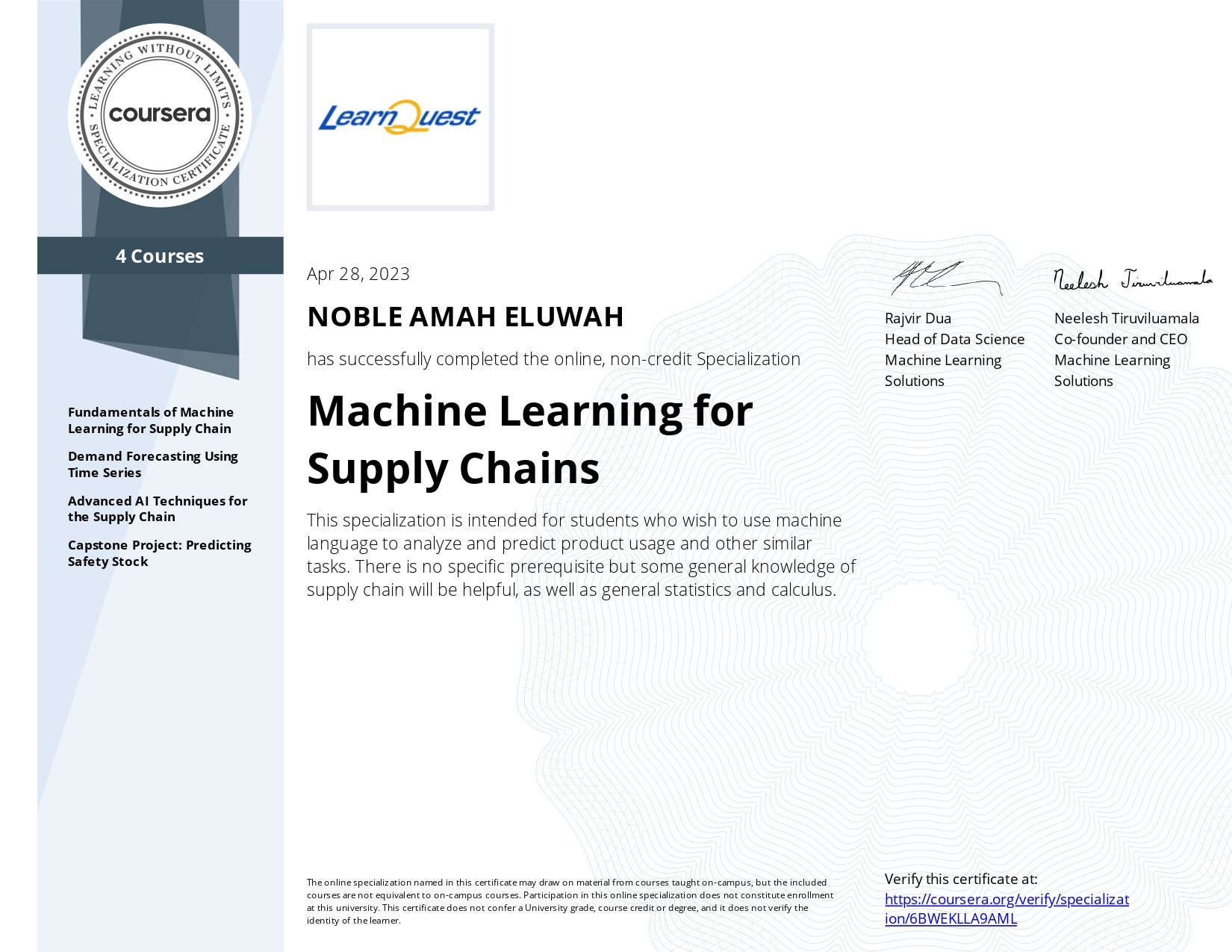 Machine Learning for Supply Chains